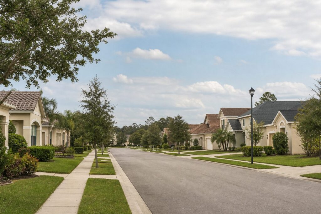 Valrico neighborhood with well-kept homes and quiet residential streets, an established residential neighborhood